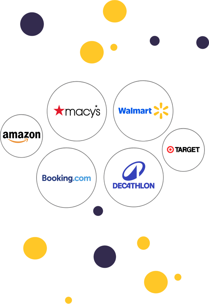 Amazon, Macy's, Walmart, Booking.com, Decathlon and Target